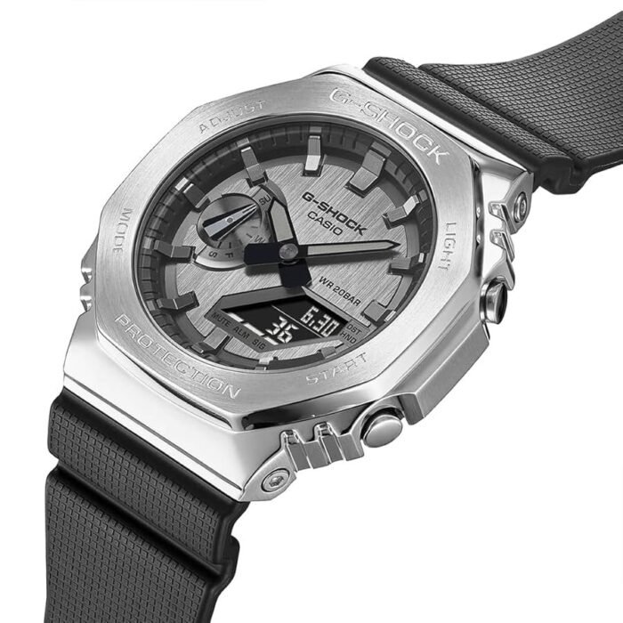 CASIO G-SHOCK GM 2100 SILVER BLACK PREMIUM QUALITY WATCH