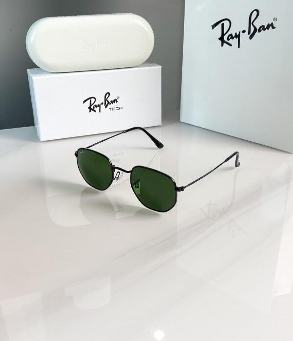 Rayban black green hexaga 3548
