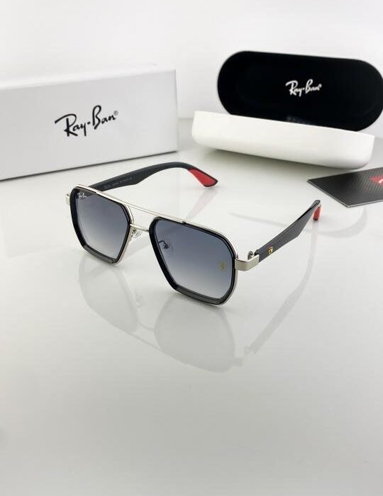 RAYBAN SILVER BLUE SHADED 10 SUNGLASSES